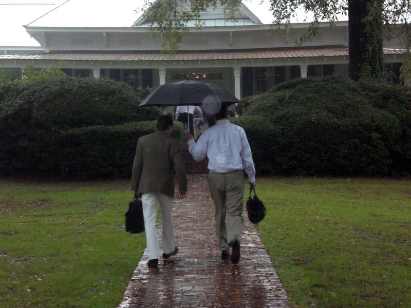 Rules of manhood: (11) Under no circumstances may two men share an umbrella.