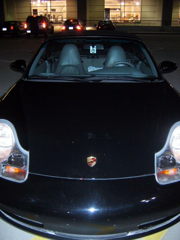 Johnny's birthday present, a Porsche (you can't fit three people in there by the way)