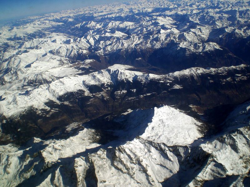 Flying over the alps