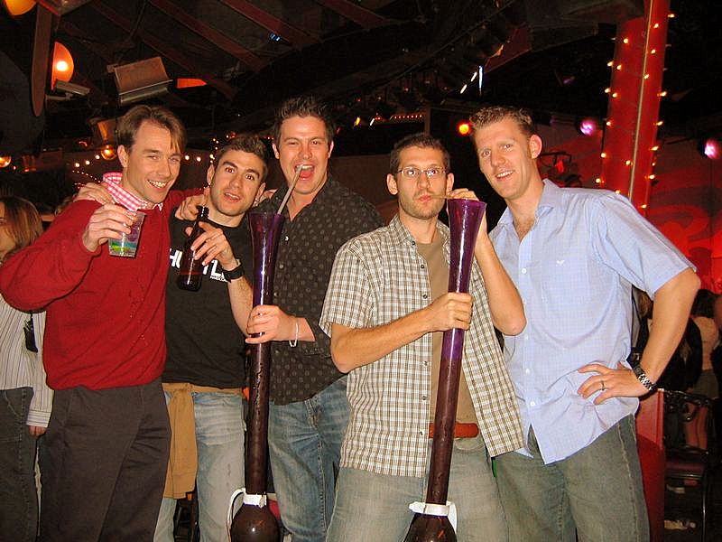 The drunk team: Guy, David, Johnny, Olaf and Rob