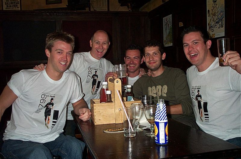 Copenhagen, Supporting Drinking Team (Luke, AoB, Jason, me and Johnny)