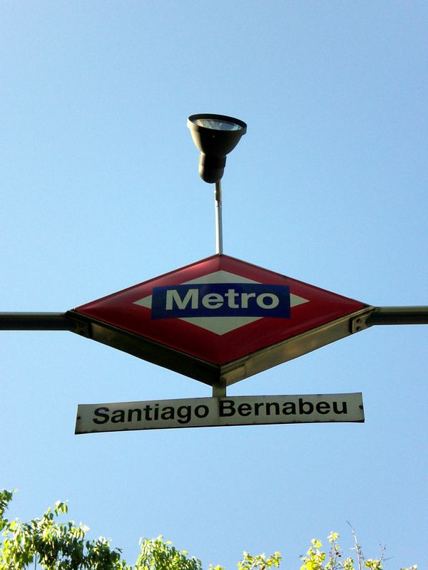 Santiago Bernabeu metro stop