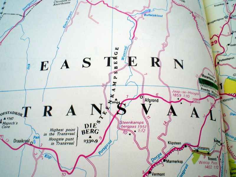 Eastern Transvaal on my old map (a.k.a. Mpumalanga)