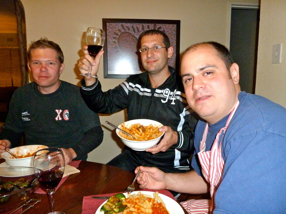 Curtis, me and Ian enjoying some fine pasta